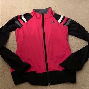 Pink and Black Vintage Adidas Track Jacket